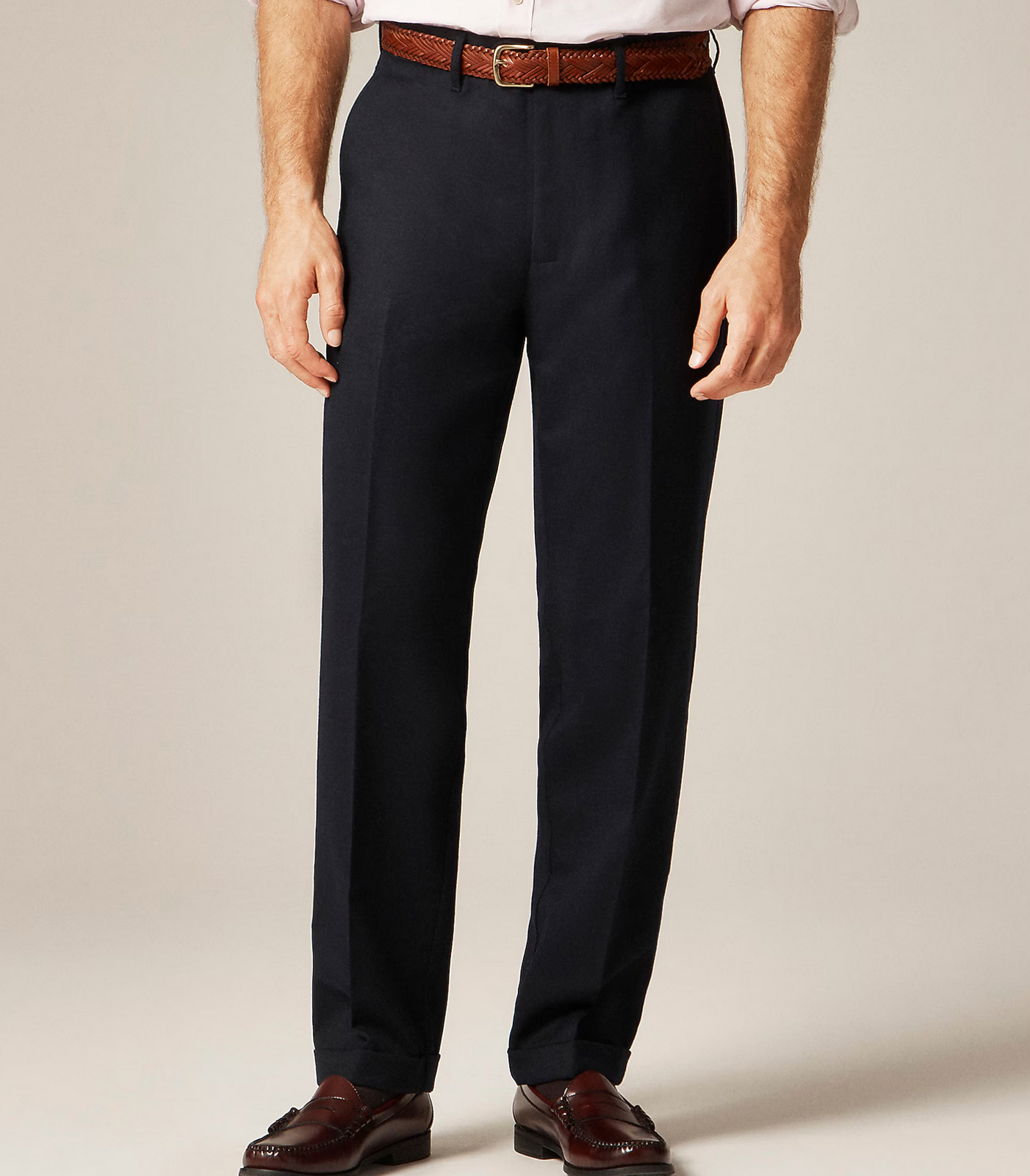 J Crew Classic Creased Wool Trouser Mens 32 X 29 Dark Navy
